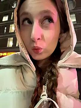 FroggyAnna — open door + go outside TOPLESS